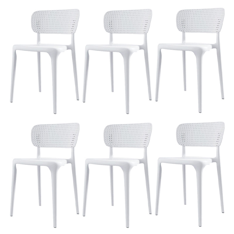 Kitchen Plastic Dining Chair Modern Style Open Back Side Chair