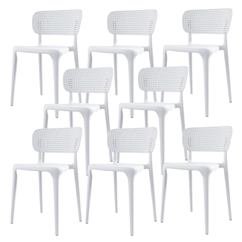 Kitchen Plastic Dining Chair Modern Style Open Back Side Chair