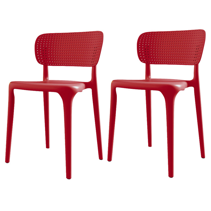 Kitchen Plastic Dining Chair Modern Style Open Back Side Chair
