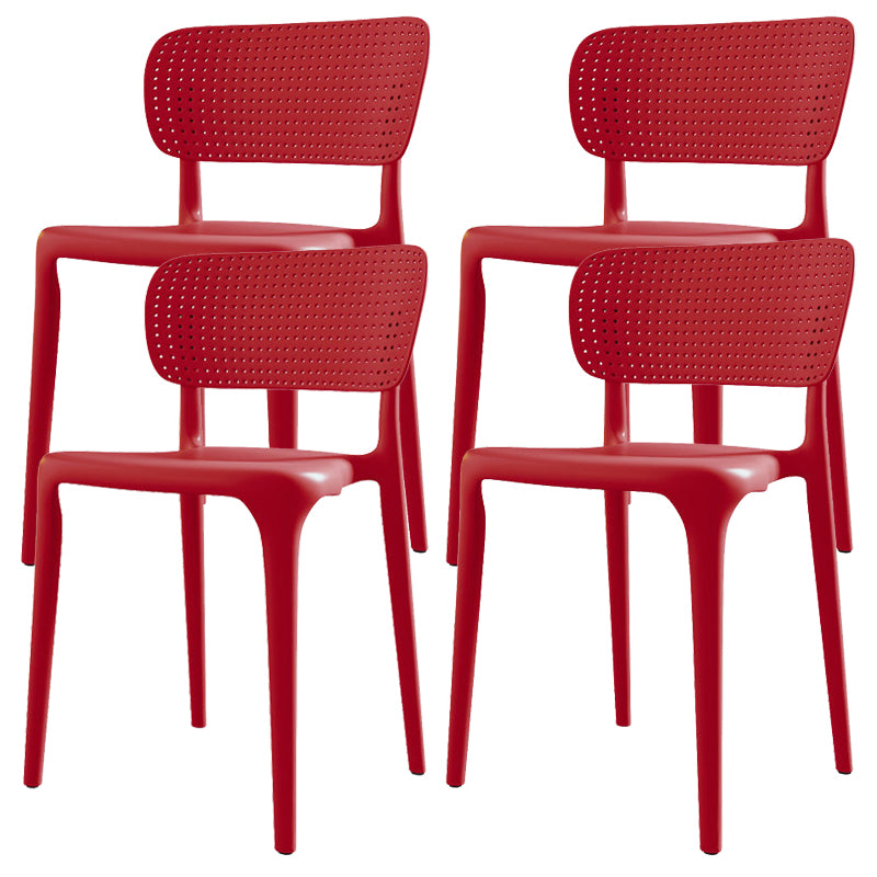 Kitchen Plastic Dining Chair Modern Style Open Back Side Chair