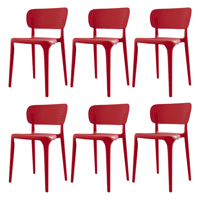 Kitchen Plastic Dining Chair Modern Style Open Back Side Chair