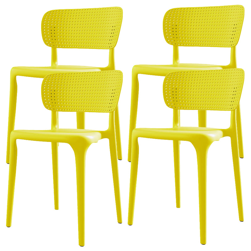 Kitchen Plastic Dining Chair Modern Style Open Back Side Chair