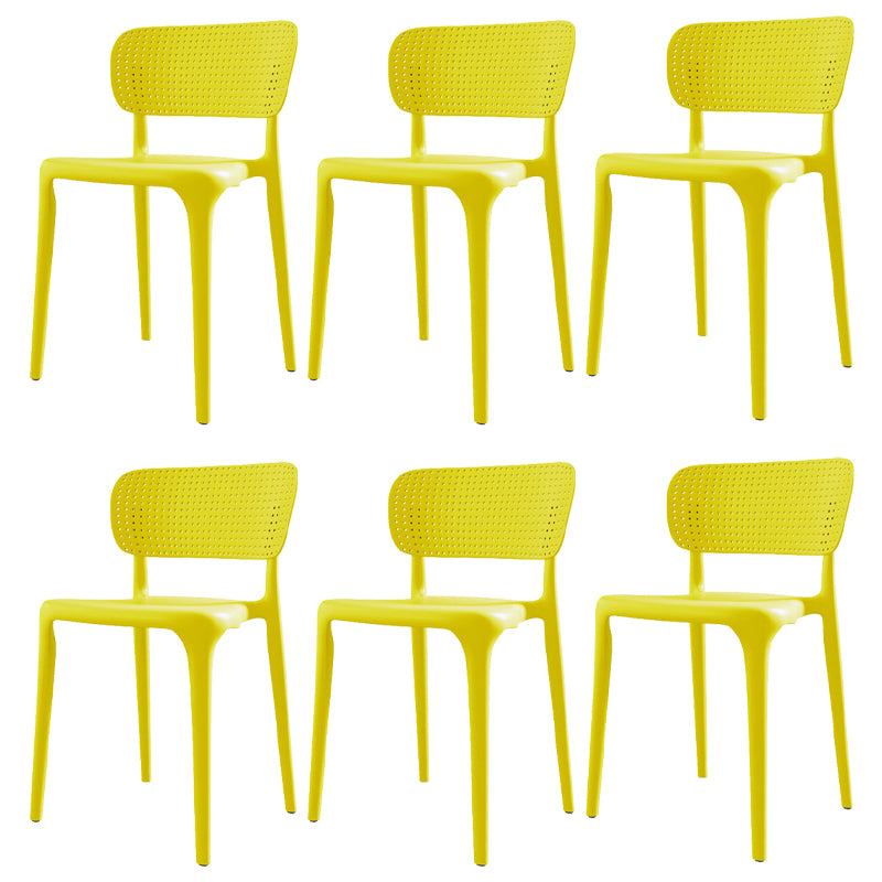 Kitchen Plastic Dining Chair Modern Style Open Back Side Chair