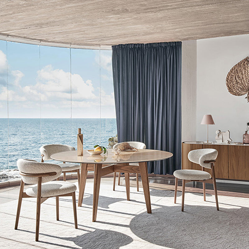 Home Open Back Side Chair Contemporary Solid Wood Dining Chair