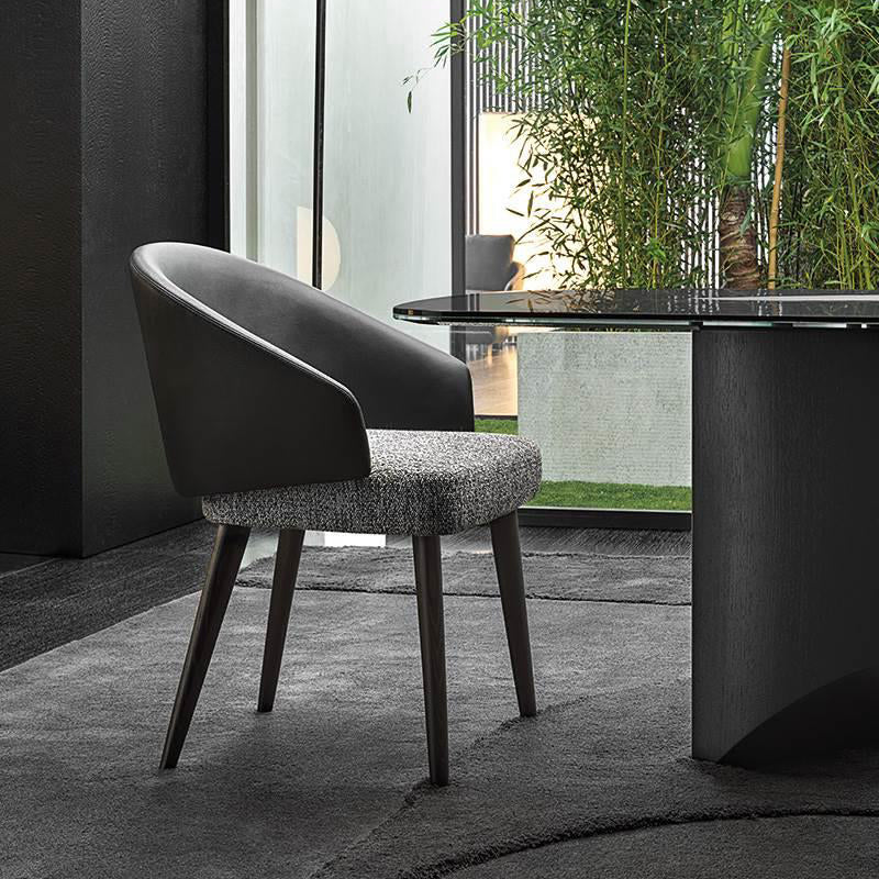 Home Industrial Dining Chair Kitchen Wood Dining Chair in Black Legs