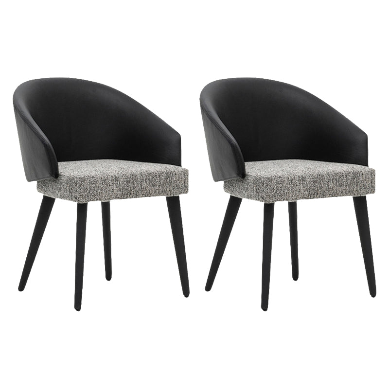 Home Industrial Dining Chair Kitchen Wood Dining Chair in Black Legs