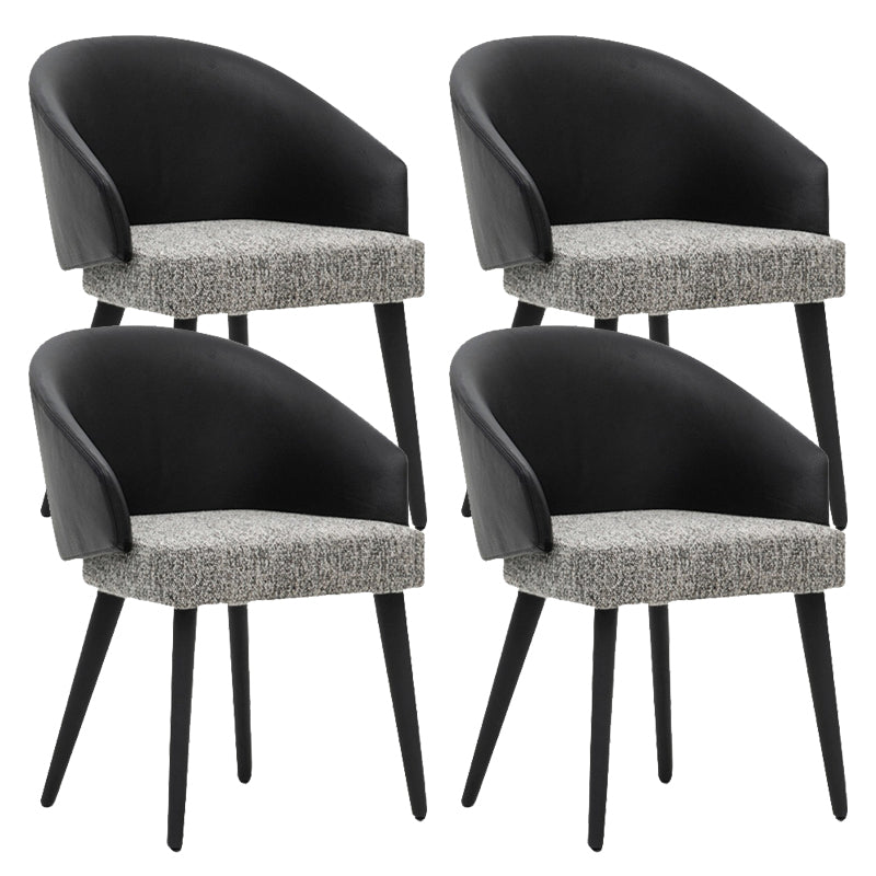 Home Industrial Dining Chair Kitchen Wood Dining Chair in Black Legs