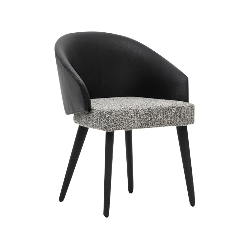 Home Industrial Dining Chair Kitchen Wood Dining Chair in Black Legs