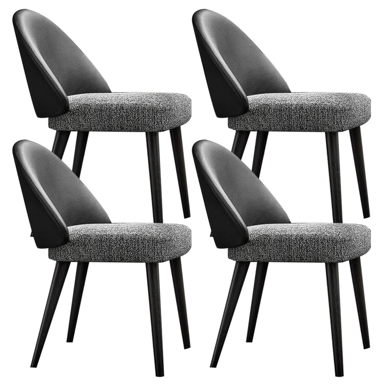 Home Industrial Dining Chair Kitchen Wood Dining Chair in Black Legs