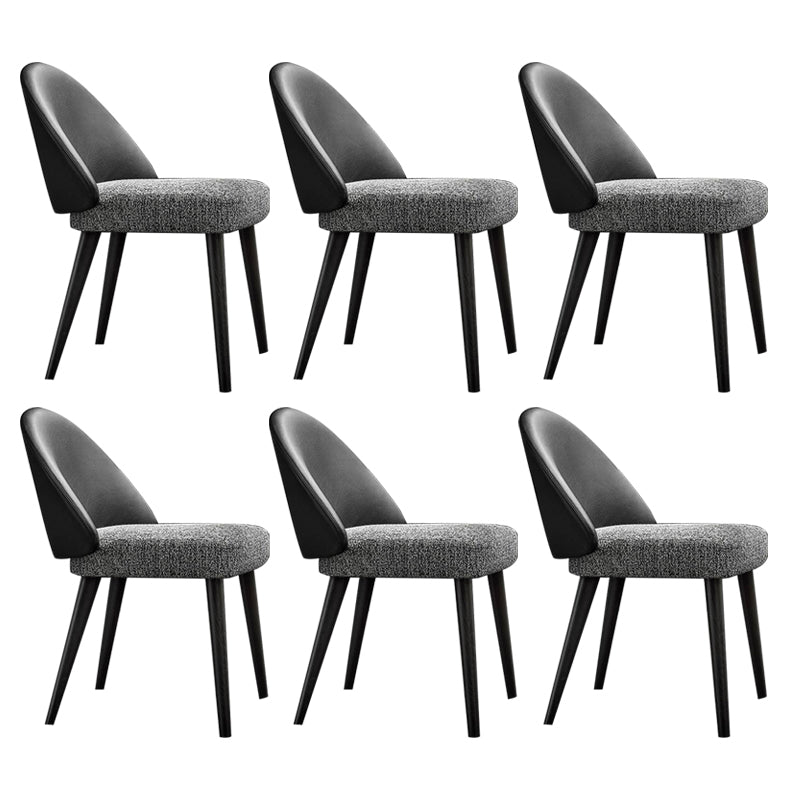 Home Industrial Dining Chair Kitchen Wood Dining Chair in Black Legs