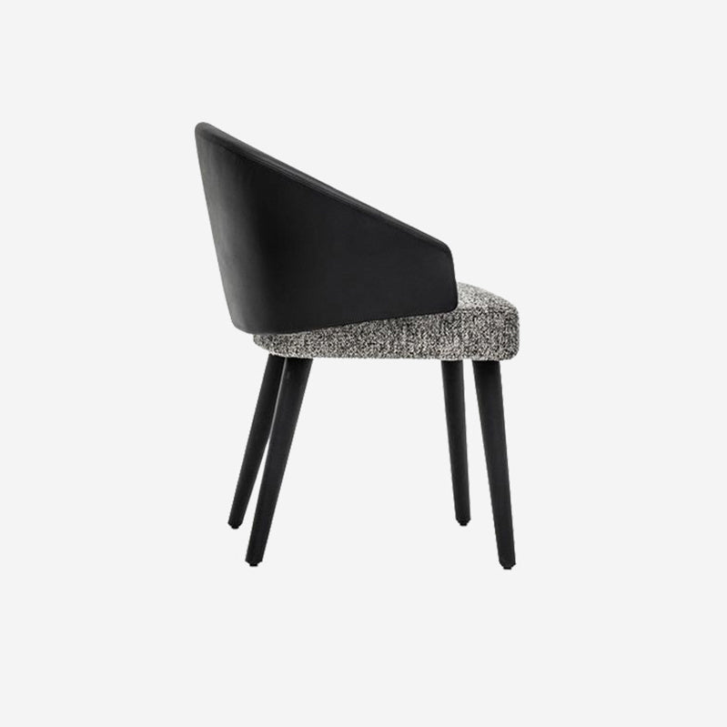 Home Industrial Dining Chair Kitchen Wood Dining Chair in Black Legs