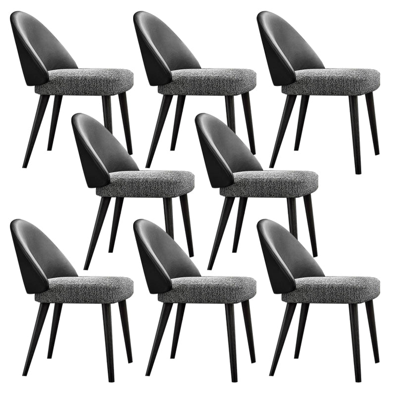 Home Industrial Dining Chair Kitchen Wood Dining Chair in Black Legs