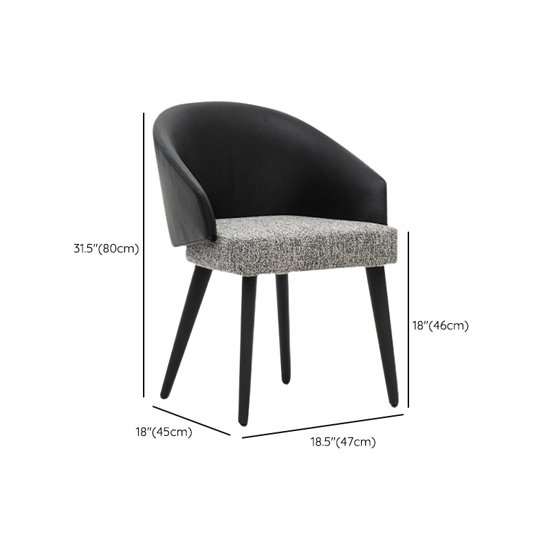 Home Industrial Dining Chair Kitchen Wood Dining Chair in Black Legs