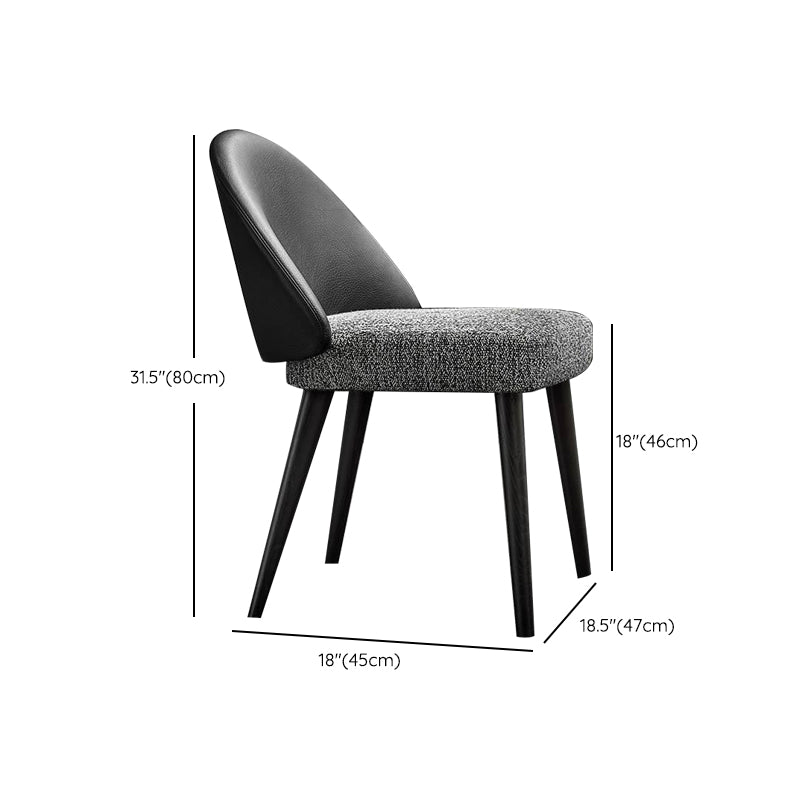 Home Industrial Dining Chair Kitchen Wood Dining Chair in Black Legs