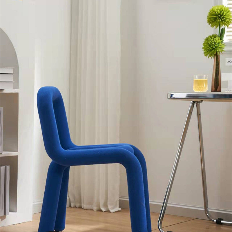 Home Fabric Side Chair Glam Style Open Back Armless Chair Set