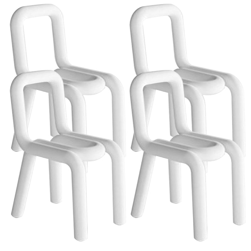 Home Fabric Side Chair Glam Style Open Back Armless Chair Set