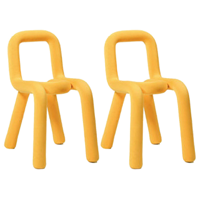 Home Fabric Side Chair Glam Style Open Back Armless Chair Set