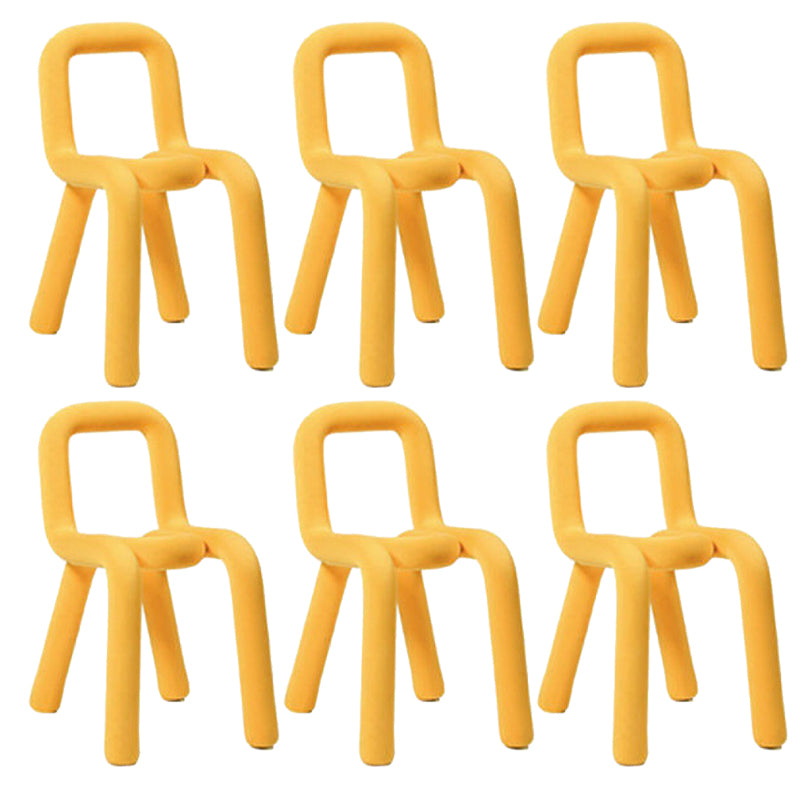 Home Fabric Side Chair Glam Style Open Back Armless Chair Set