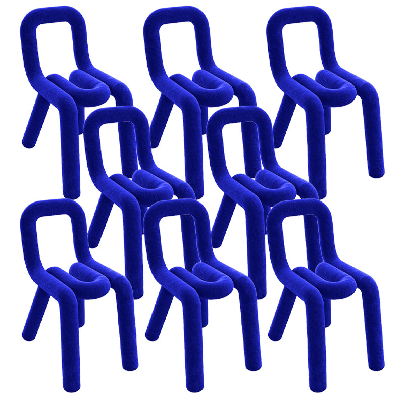 Home Fabric Side Chair Glam Style Open Back Armless Chair Set