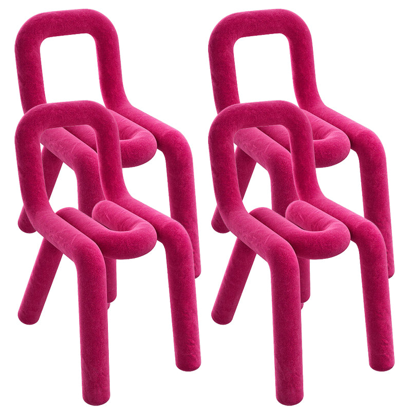 Home Fabric Side Chair Glam Style Open Back Armless Chair Set