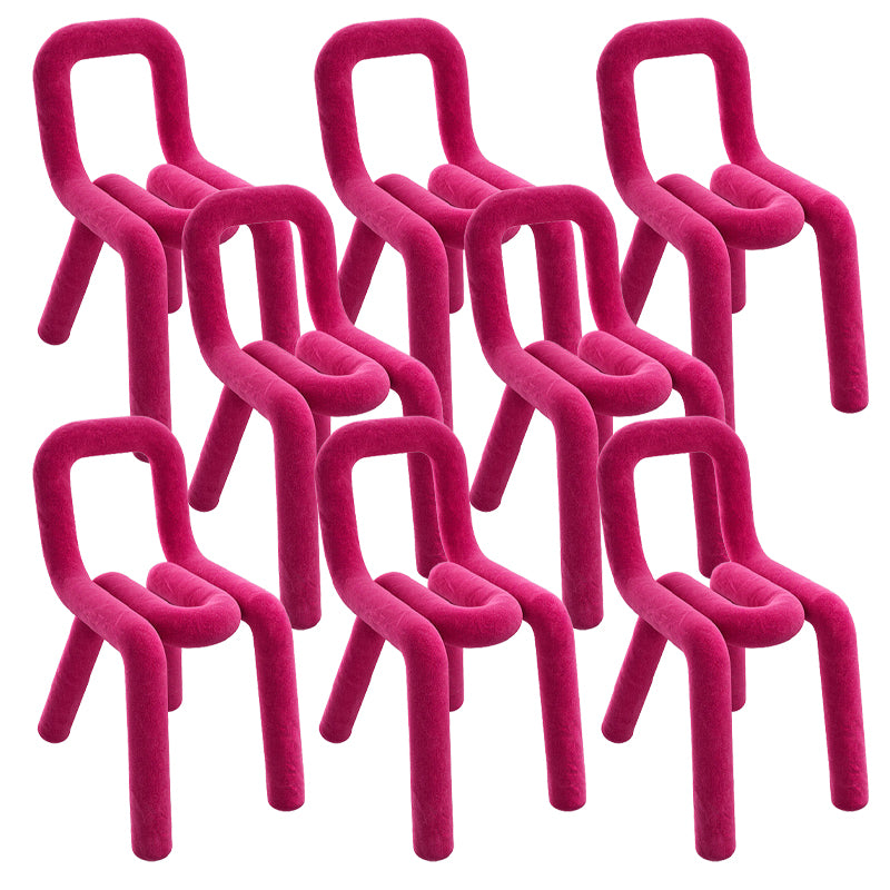 Home Fabric Side Chair Glam Style Open Back Armless Chair Set