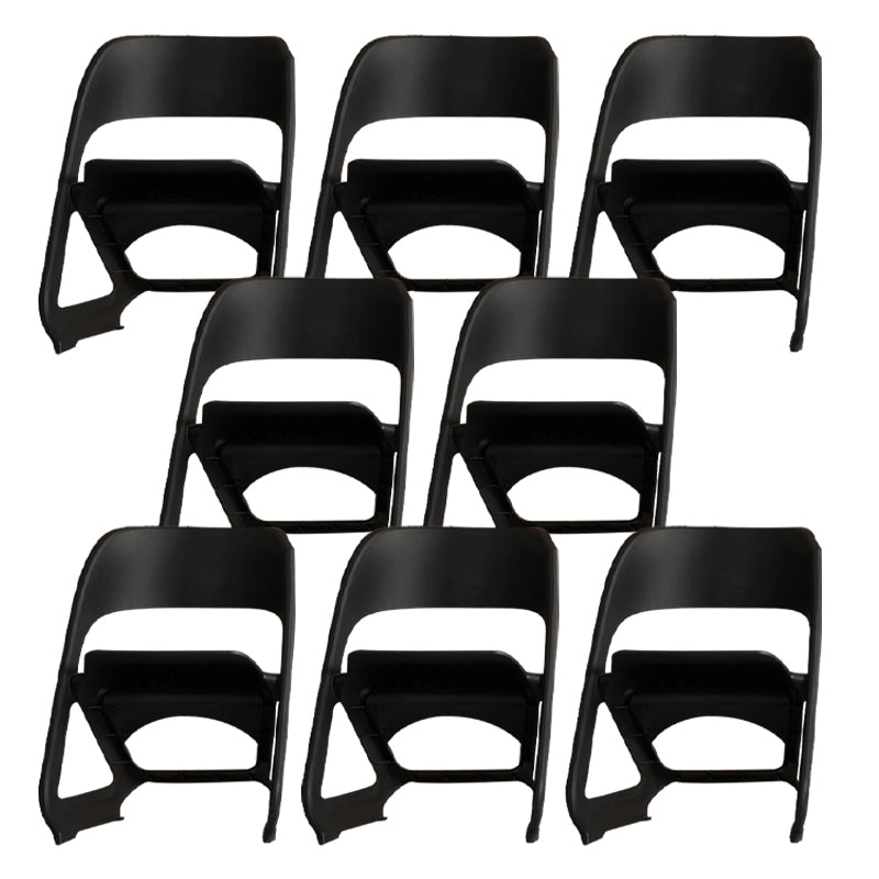 Open Back Dining Side Chair Contemporary Plastic Armless Chair