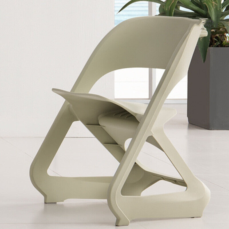 Open Back Dining Side Chair Contemporary Plastic Armless Chair
