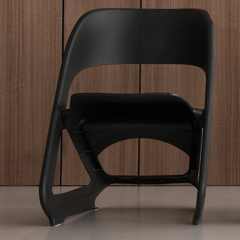 Open Back Dining Side Chair Contemporary Plastic Armless Chair