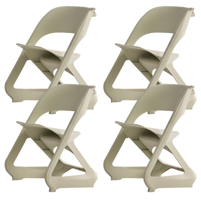 Open Back Dining Side Chair Contemporary Plastic Armless Chair