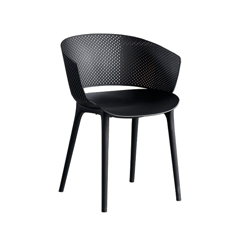Open Back Dining Side Chair Modern Home Plastic Dining Arm Chair