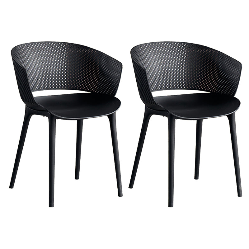 Open Back Dining Side Chair Modern Home Plastic Dining Arm Chair