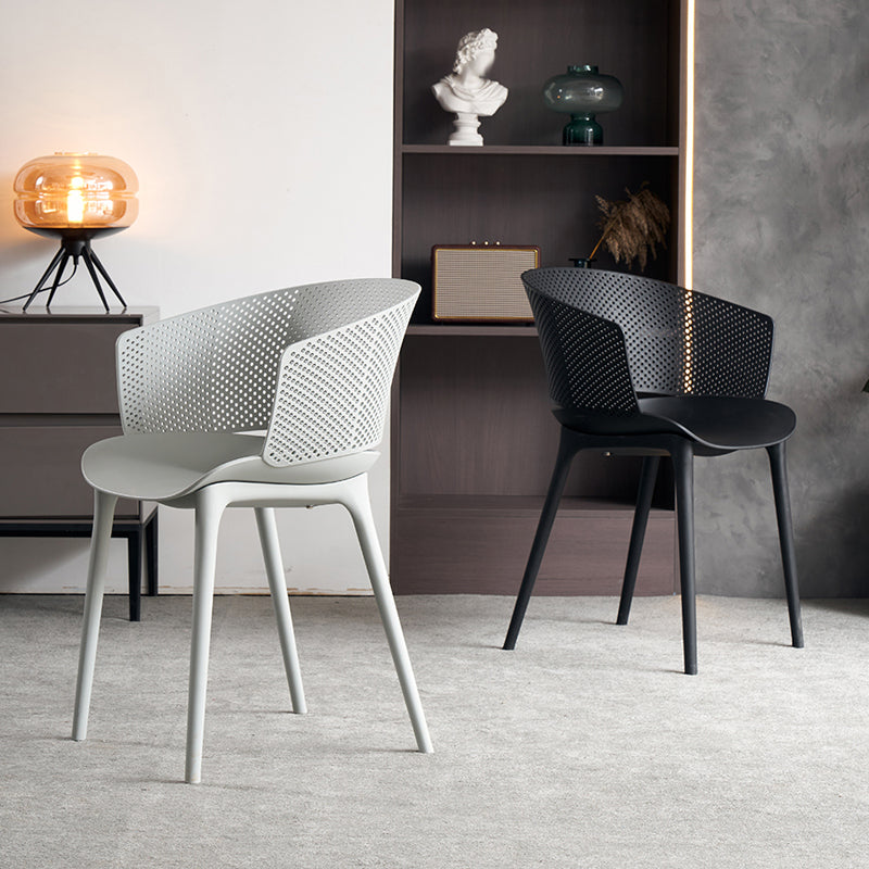 Open Back Dining Side Chair Modern Home Plastic Dining Arm Chair