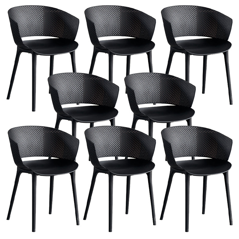 Open Back Dining Side Chair Modern Home Plastic Dining Arm Chair