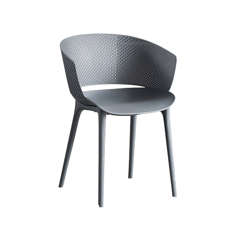 Open Back Dining Side Chair Modern Home Plastic Dining Arm Chair
