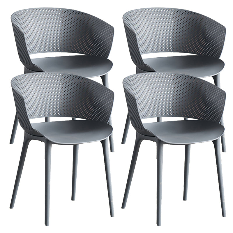 Open Back Dining Side Chair Modern Home Plastic Dining Arm Chair