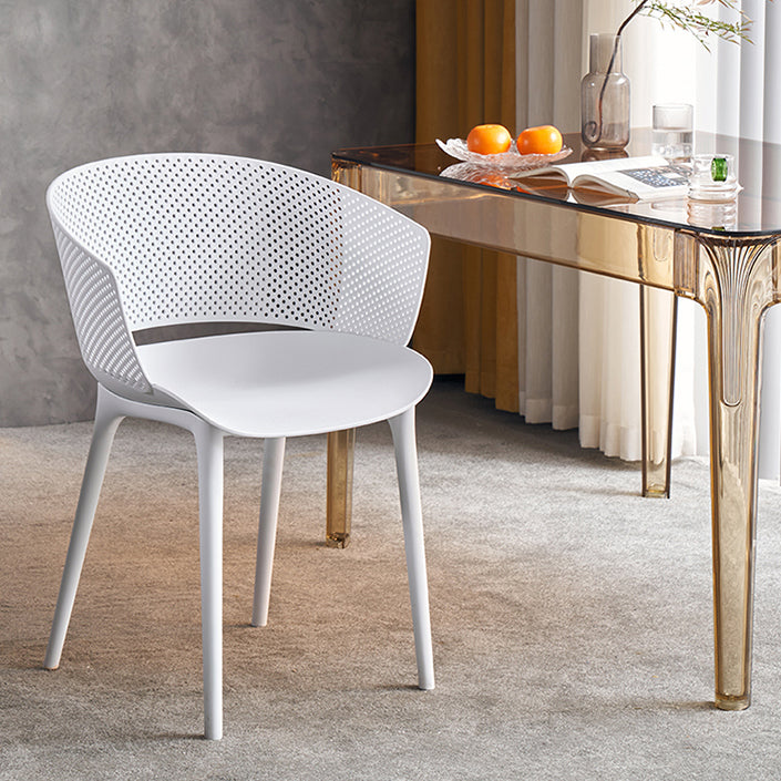 Open Back Dining Side Chair Modern Home Plastic Dining Arm Chair
