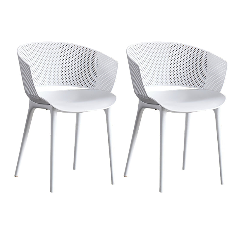 Open Back Dining Side Chair Modern Home Plastic Dining Arm Chair