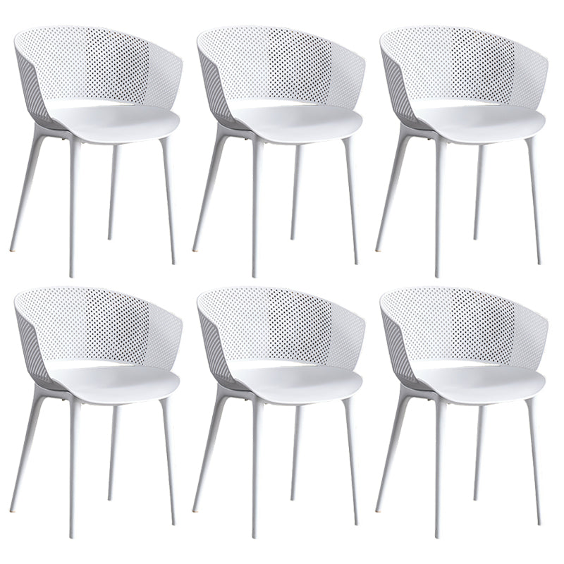 Open Back Dining Side Chair Modern Home Plastic Dining Arm Chair