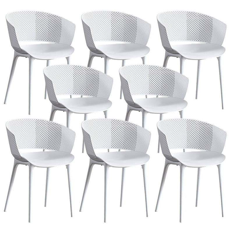 Open Back Dining Side Chair Modern Home Plastic Dining Arm Chair