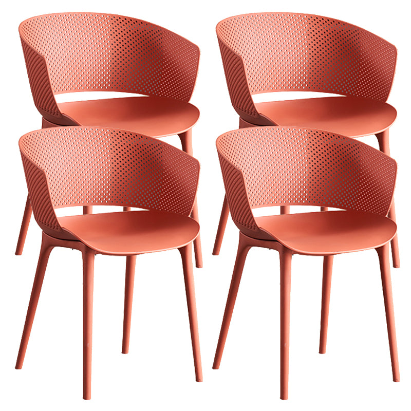 Open Back Dining Side Chair Modern Home Plastic Dining Arm Chair
