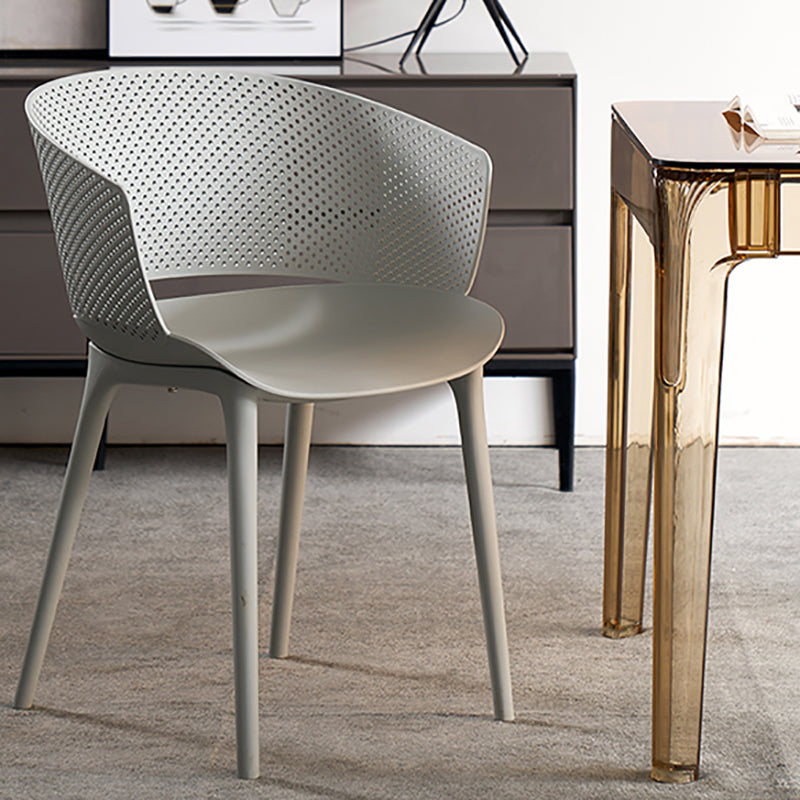 Open Back Dining Side Chair Modern Home Plastic Dining Arm Chair