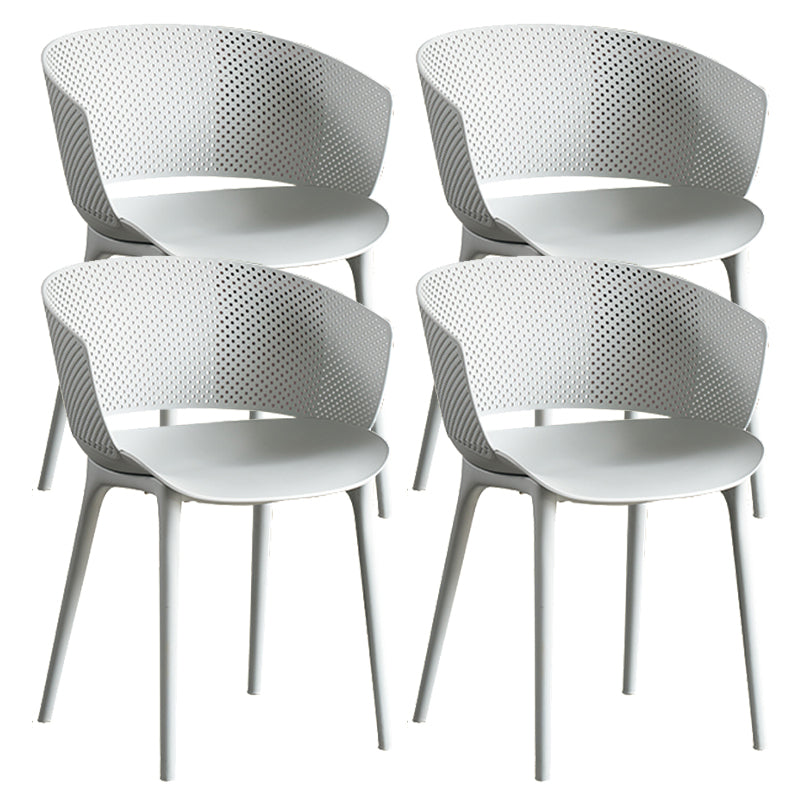 Open Back Dining Side Chair Modern Home Plastic Dining Arm Chair