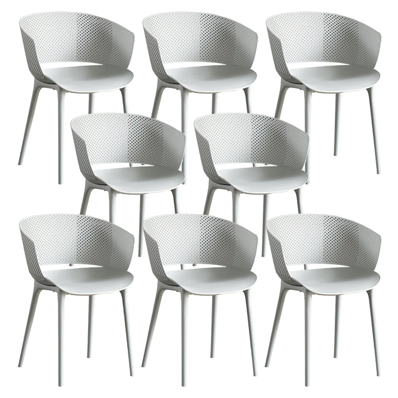Open Back Dining Side Chair Modern Home Plastic Dining Arm Chair