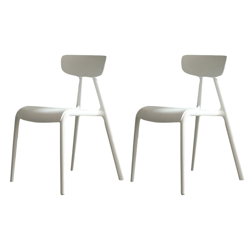 Kitchen Plastic Side Chair Modern Style Open Back Armless Chair Set