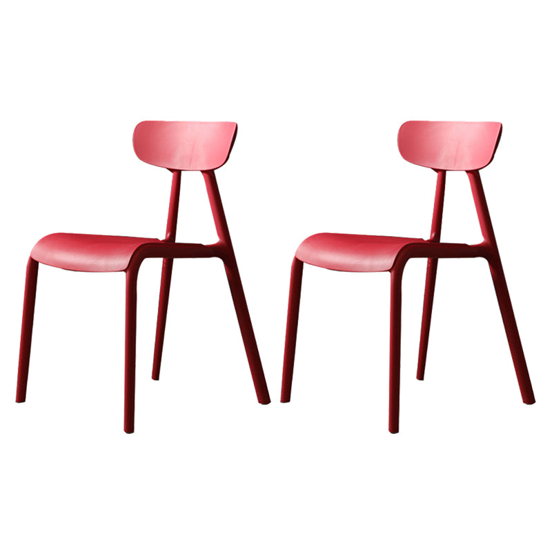 Kitchen Plastic Side Chair Modern Style Open Back Armless Chair Set