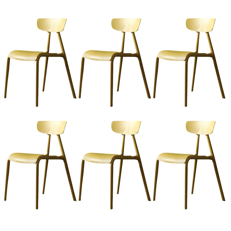 Kitchen Plastic Side Chair Modern Style Open Back Armless Chair Set