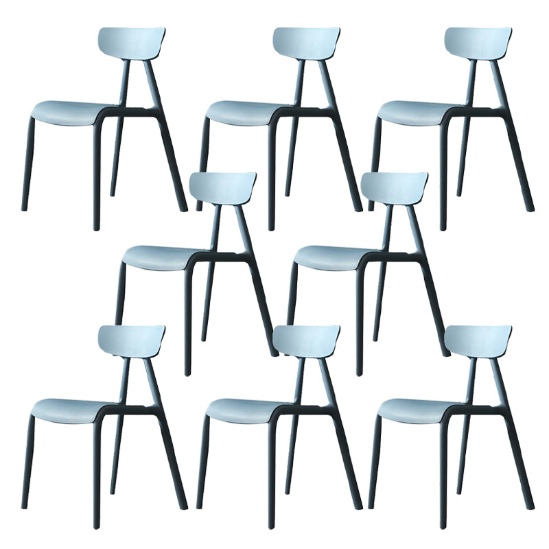 Kitchen Plastic Side Chair Modern Style Open Back Armless Chair Set