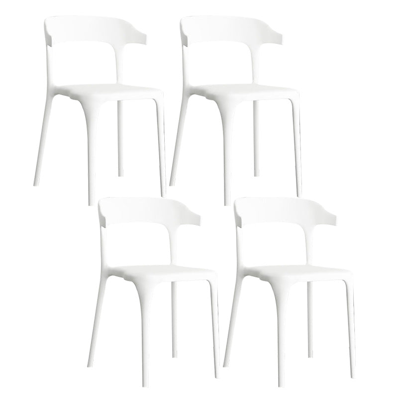Open Back Dining Side Chair Contemporary Plastic Dining Armless Chair