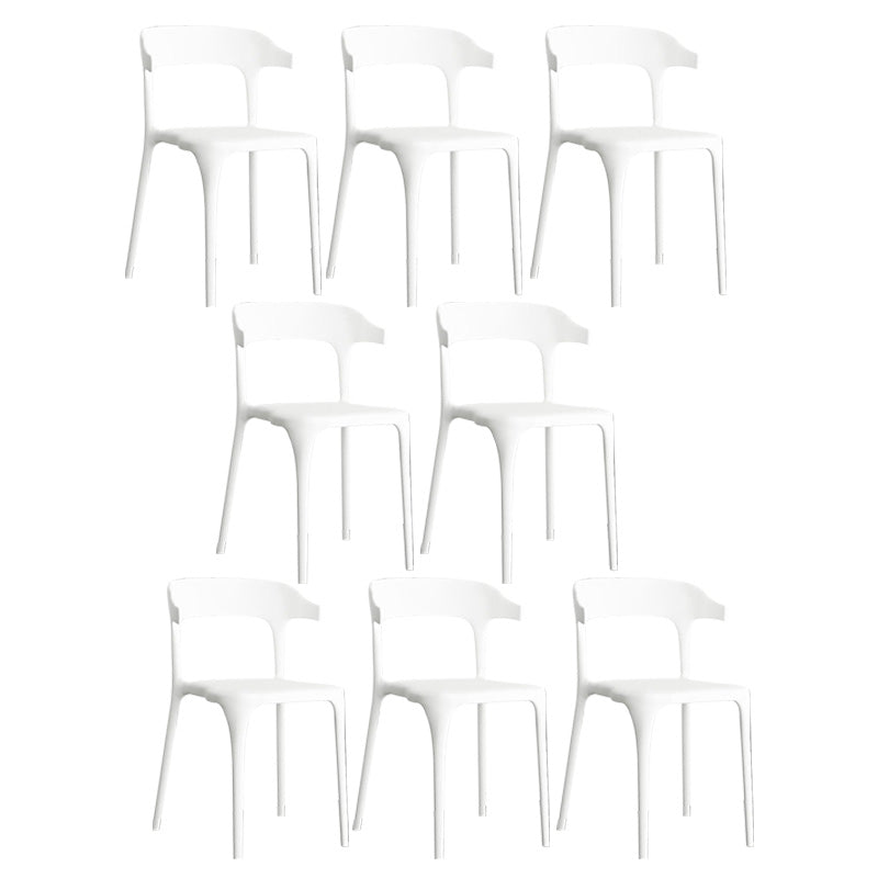 Open Back Dining Side Chair Contemporary Plastic Dining Armless Chair