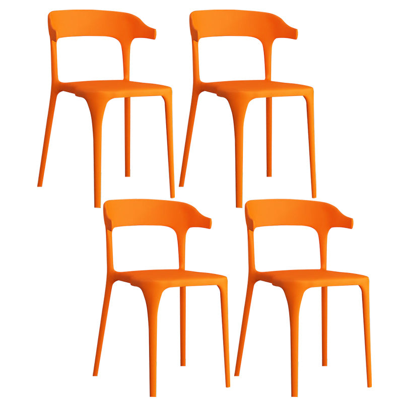 Open Back Dining Side Chair Contemporary Plastic Dining Armless Chair